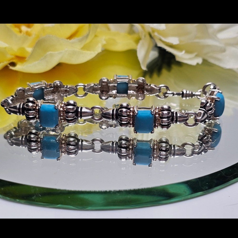 14k accents 925 Sterling Silver & Turquoise